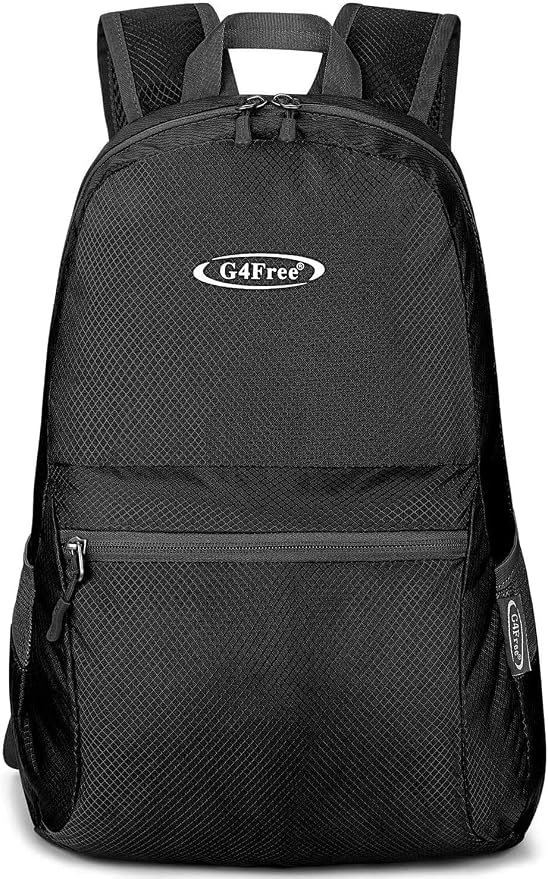 G4Free 30L Packable Travel Hiking Backpack for Men Women | Lightweight Foldable Waterproof Daypack for Outdoor, Black Diamond Pattern