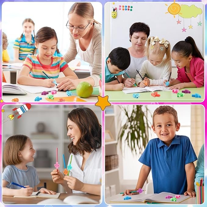 SANNIX 8 Pack Pencil Grips for Handwriting, Grip Posture Correction Training Pen Writing Aid Tool for Preschools Adults Students Elementary Teaching Tools