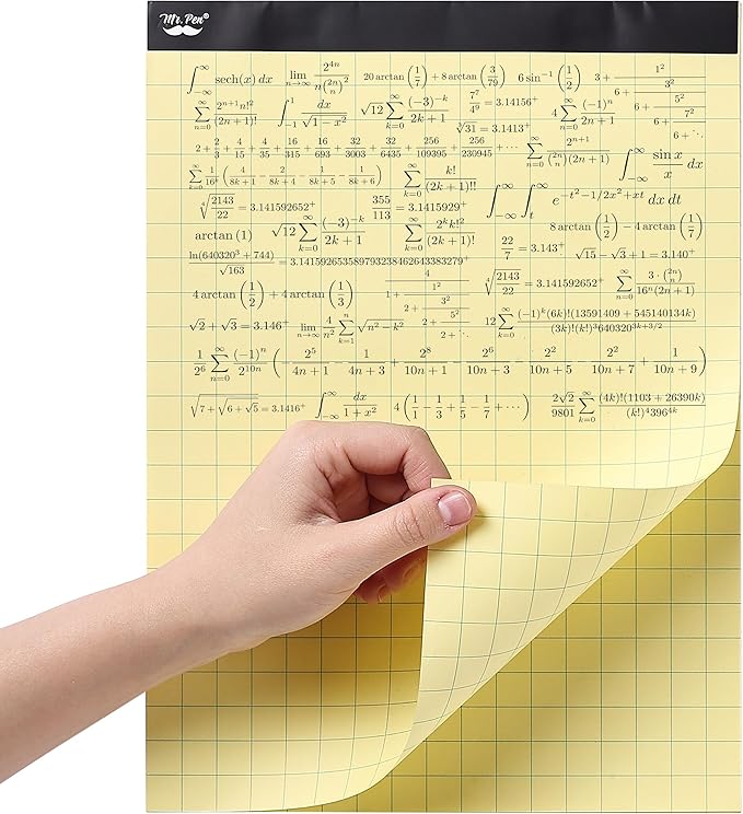 Mr. Pen- Graph Paper Pad, 8.5x11 Inches, 2x2 (2 Squares per Inch), 55 Sheets, Ideal for Math, Graphing and Sketching, Grid Paper for Students, Engineers, Artists