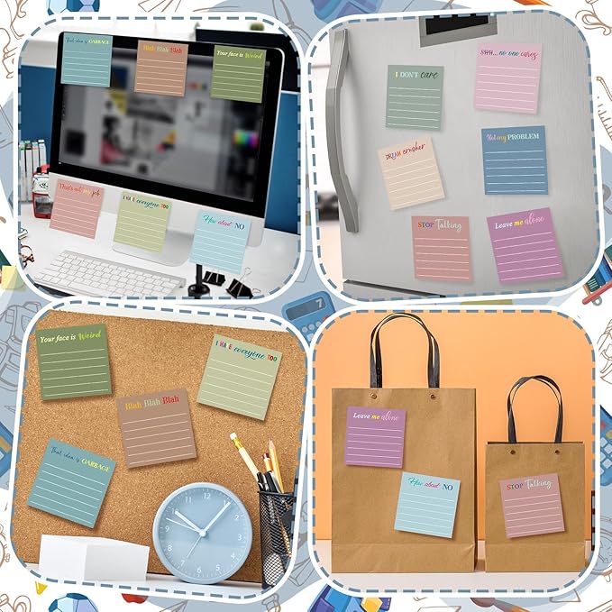 Yinder 24 Pcs Inspirational Sticky Notes Cute Motivational Sticky Notes Pad End of Year Employee Appreciation Gifts Bulk for Teacher Nurse Coworkers Office Supplies 3 x 3'' (Funny,Morandi Color)