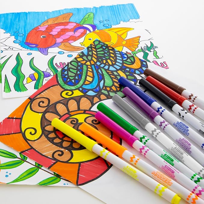 BAZIC PRODUCTS Washable Super Tips Markers, 10 Classic Colors