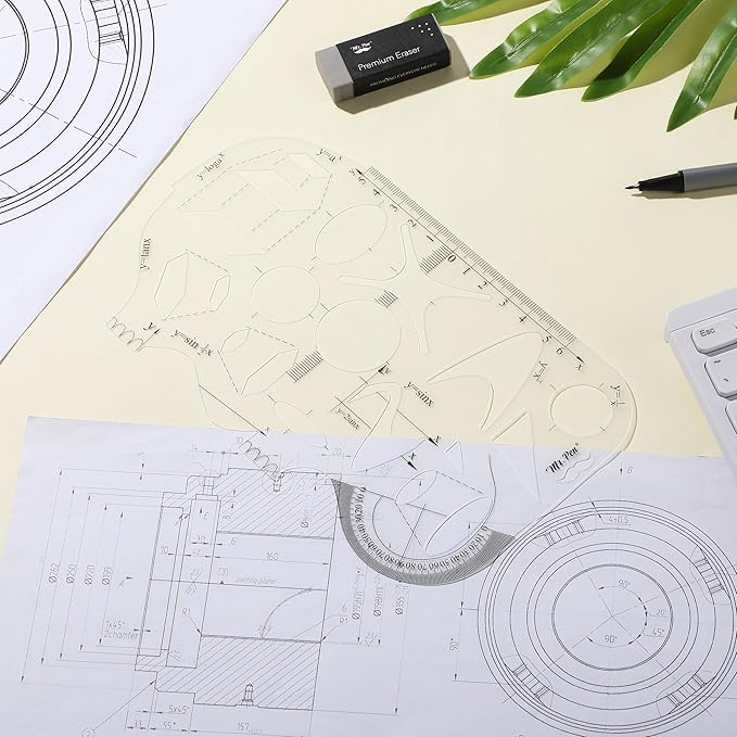 Mr. Pen- Geometric Drawing Template, Mathematical Functions Plastic Template Plastic, Shape Stencils for Drawing