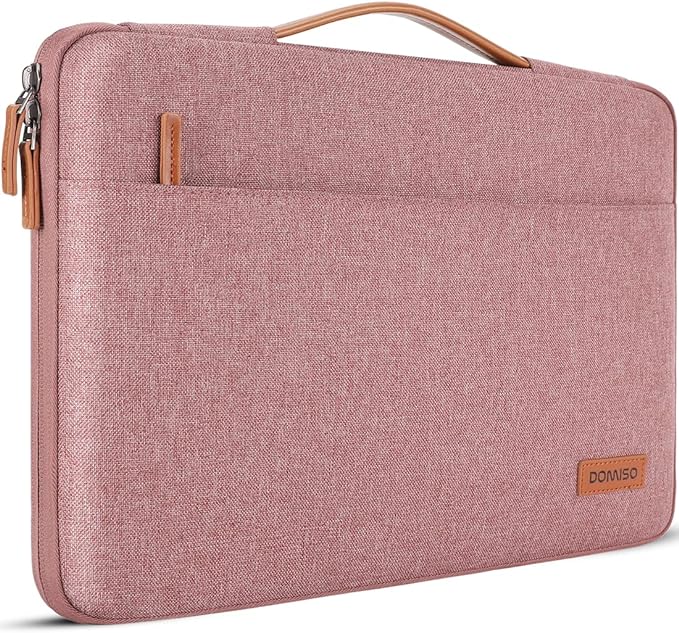 DOMISO 360 Protective Laptop Case 16 inch, 16 inch Laptop Sleeve Compatible with Mac Book Pro 16, Waterproof Computer Cases Bag with Handle,Pink