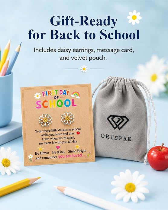 First Day of School Gifts for Kids Girls Back to School Earrings