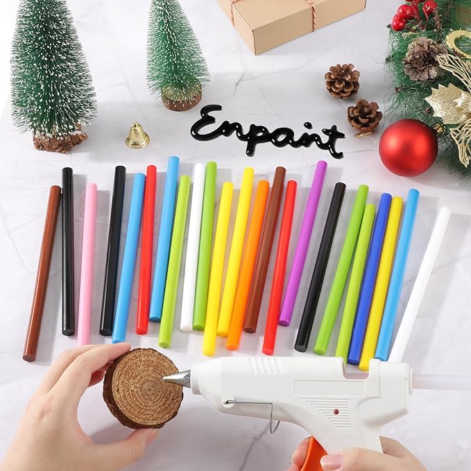 72pcs Colored Hot Glue Sticks, 0.43x8in 12 Colors Hot Melt Glue Sticks Standard for Paper, Wood, Plastic, Glass, Crafting DIY Art School Gluing Project Repair, Sealing Wax