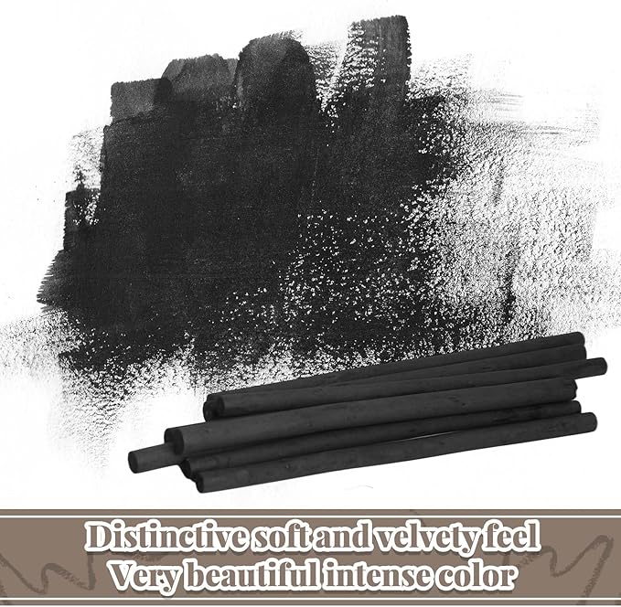 Gueevin 100 Pcs Willow Charcoal Sticks, Willow Charcoal, Artists, Beginners, Students, Perfect for Sketching, Drawing, Shading, and Fine Art Christmas Gifts for Art (7-9mm)