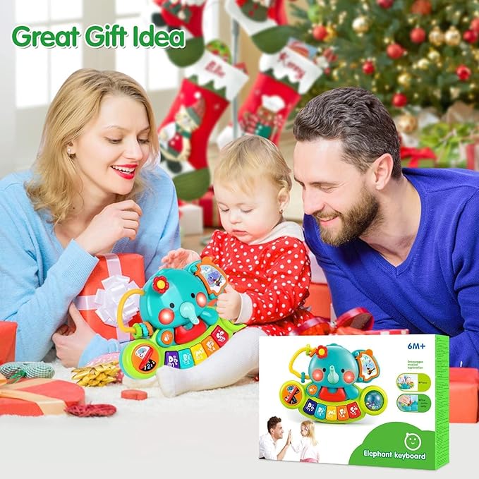 Baby Piano Toy 6 to 12 Months Light Up Music Baby Toys for 6 9 12 18 Months Early Learning Educational Piano Keyboard Infant Babies Girl Toy 1 Year Old Boy Girls Gift