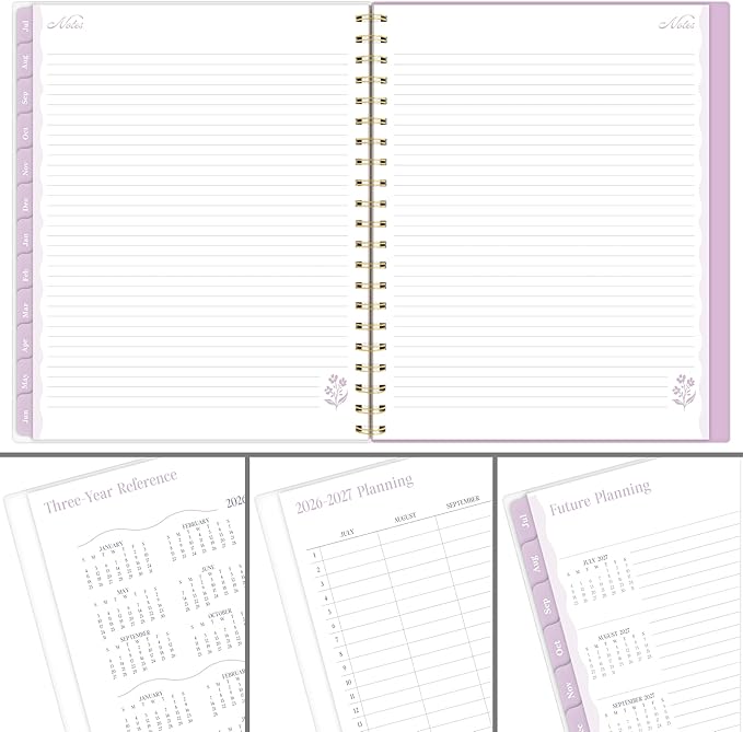 Cambridge Planner 2026-2027 Weekly & Monthly Academic 12-Month July-June, 8-1/2" x 11", Cherrywood Lane, Peony Lace (CL18-905A)