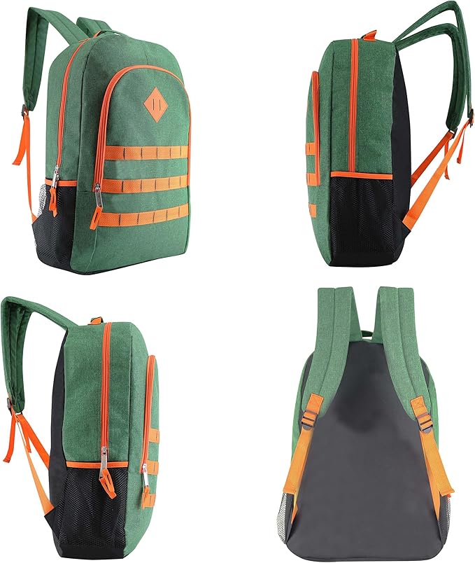 6-Pack 19” Sport Backpacks with 50 Piece School Supplies Kits - Pens, Pencils, Crayons – Bulk Bundle for Elementary, Middle, and High School Students, 6 Assorted Styles