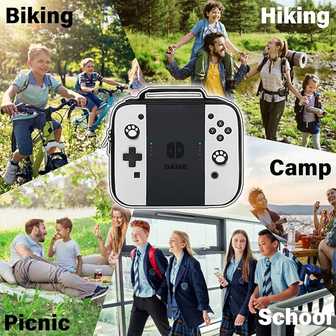 Insulated Lunch Box for Boys Girls, Game Lunch Bag for School Work Office Travel Picnic Hiking Beach, Waterproof Leakproof Portable Fits Most Bento Boxes