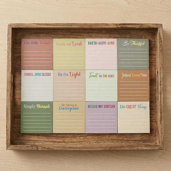 Yinder 24 Pcs Inspirational Sticky Notes Cute Motivational Sticky Notes Pad End of Year Employee Appreciation Gifts Bulk for Teacher Nurse Coworkers Office Supplies 3 x 3'' (Bible,Boho)