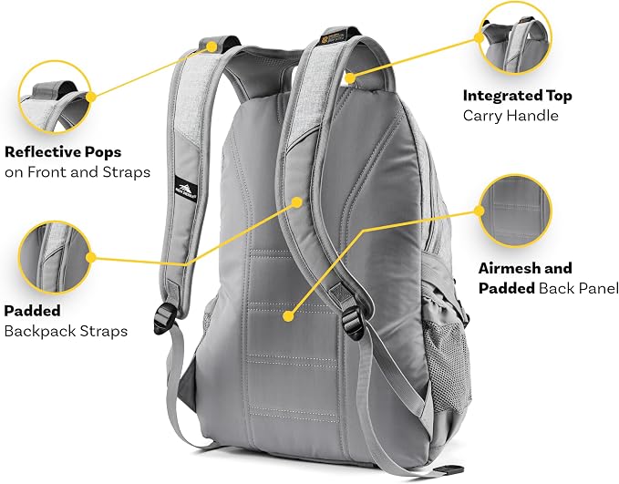 High Sierra Loop Backpack, Travel, or Work Bookbag with tablet sleeve, One Size, Black