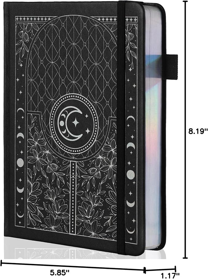 TIEFOSSI Dotted Journal Notebook, 160gsm 190 Numbered Thick Paper, A5 Hardcover Dotted Grid Diary for Women Men Work Writing, Journaling, Drawing, 5.8 x 8.3 in