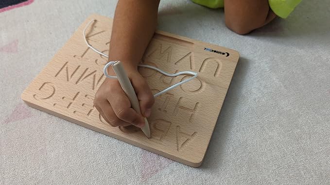 Montessori Alphabet Tracing Board | ABC + ABC| Lowercase + Uppercase Double Sided | ABC Letters| Alphabet Learning Toys 3+ Year Old Toddler Writing Tools Preschool Classroom Must Haves
