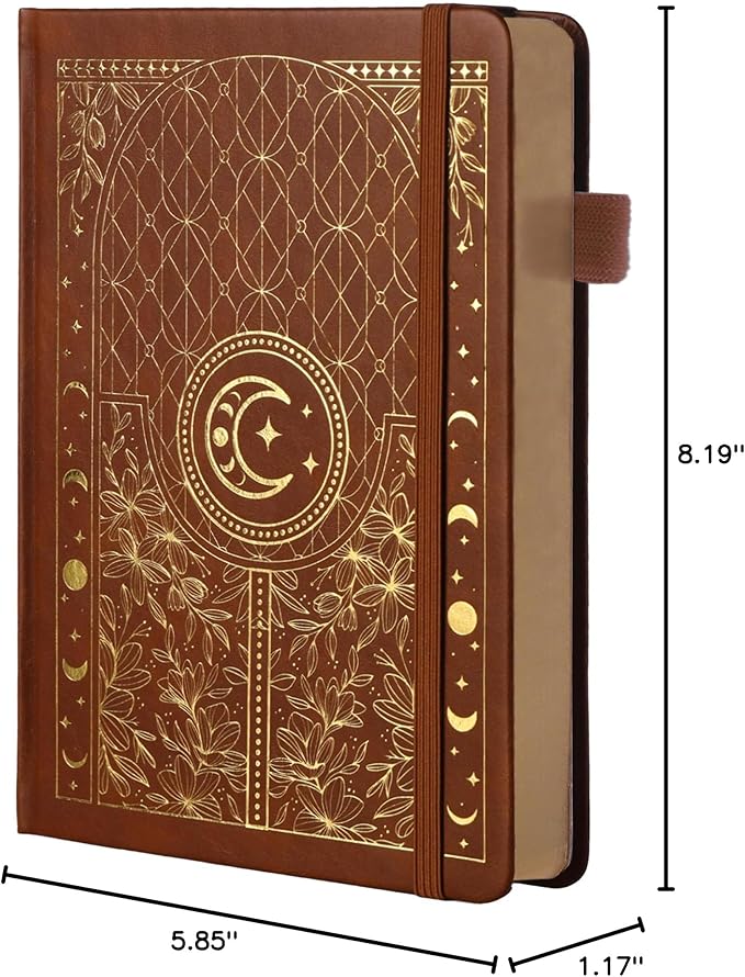 TIEFOSSI Dotted Journal Notebook, 160gsm 190 Numbered Thick Paper, A5 Hardcover Dotted Grid Diary for Women Men Work Writing, Journaling, Drawing, 5.8 x 8.3 in