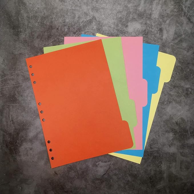Zelten Refills/Loose Leaves for B5 Cover Ring Binder/Personal Organizer/Planner(B5 9 Holes, Paper Divider)
