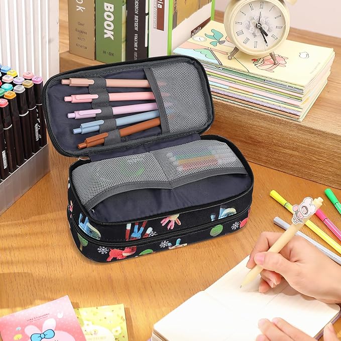 Mountain guest Pencil Cases for kids, Large Capacity Pencil Pouch, Office College School Marker Organizer Case pen for Men Women Adult Teens