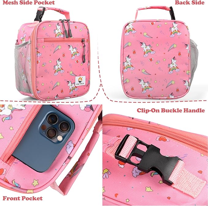 CaCTOUR Lunch Box Kids,Premium Insulated Lunch Bag for Girls Boys,Soft Bag Mini Cooler Back to School Thermal Reusable Lunch Bag for Work School Picnic (Star Rainbow)