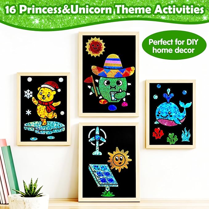 FUNNYB&G Mess-Free Foil Art Craft for Kids Ages 4-10, Kids Birthday Gift