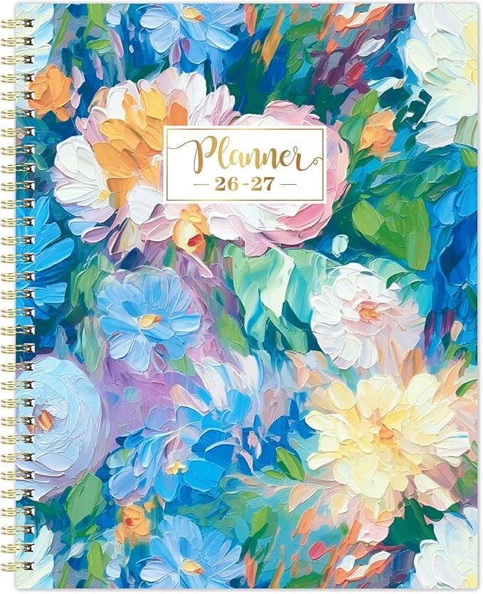 Planner 2026-2027 - 2026-2027 Planner Weekly and Monthly, July 2026 - June 2027, 8.5" x 11", Academic Planner 2026-2027 with Marked Tabs, Back Pocket, Perfect Daily Organizer - Floral