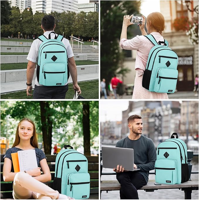 BIKROD Backpack for Girls Women, School Backpack for Teen Boys, Lightweight Casual High School Bookbag, Daily-use Travel Laptop Backpack Fits 15.6 Inch Notebook