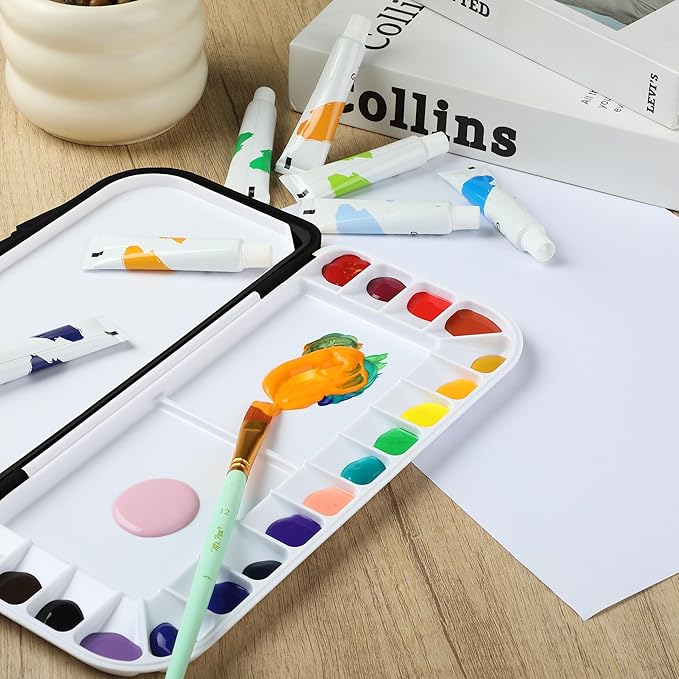 Mr. Pen- Airtight Watercolor Palette with Lid, 18 Wells & 2 Mixing Areas, Lightweight Sealing Paint Palette for Travel, Painting, Watercolor Mixing, Art Class and Studio Use
