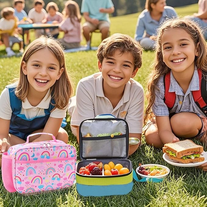 RHCPFOVR Kids Lunch Bag - Insulated Lunch Box for Boys Girls,Washable Lunch Bag and Reusable Toddler Leak-proof Lunchbox for School and Daycare