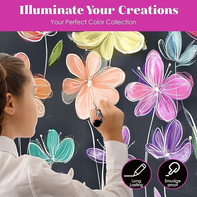 Loddie Doddie Chalk Markers - 10-Pack Earth Tones, 6mm Tips - Erasable Pens for Blackboard & Glass - Reversible Tips for Chalkboard Paint - Vibrant Liquid Chalk Window Markers for Cars & Home Glass