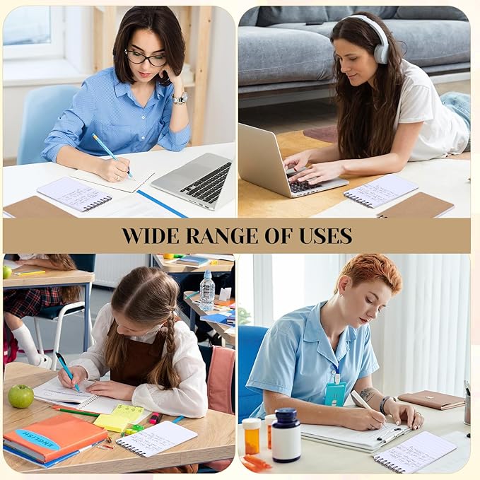 Thboxes 8 Pack Pocket Notebook, 3x5 Small Spiral Notebooks with 60 Sheets/120 Lined Pages Small Notebook Spiral Notepads Mini Note Pads Notebooks for Nurse Gifts School Office (Brown)