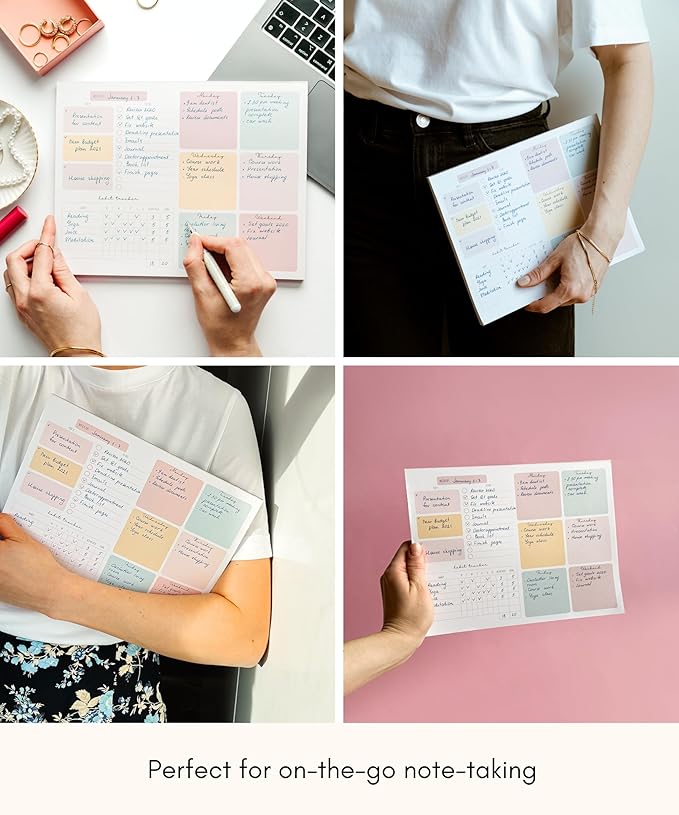 Weekly Planner Notepad Tear Off – 52 Undated Weekly Sheets Daily To Do List Notepad, Habit Tracker, Academic Planner Notebook, Daily Work Planner- Full Year Productivity Planner Weekly To Do List Pad
