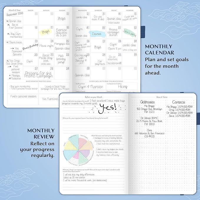 Legend Planner – Undated Weekly & Monthly Life Planner to Hit Your Goals & Live Happier, Organizer Notebook & Productivity Journal, A5 (Mystic Blue)