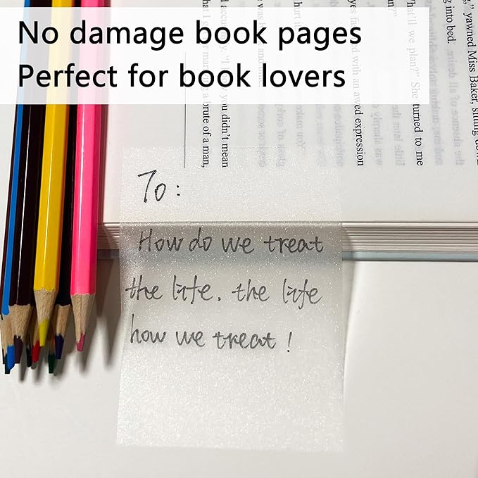 YOUDEFUL Transparent Sticky Notes, 3"x3.74" Clear Sticky Notes, Waterproof Translucent Sticky Note Pads for Books Annotation, See-Through Clear Translucent for Back to School, Office Supplies
