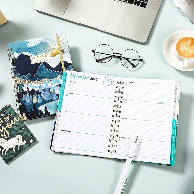2026-2027 Planner - JUL 2026 - JUN 2027, Academic Weekly Monthly Planner 2026-2027 with Tabs, 6.3" x 8.4", Back Pocket, Hardcover
