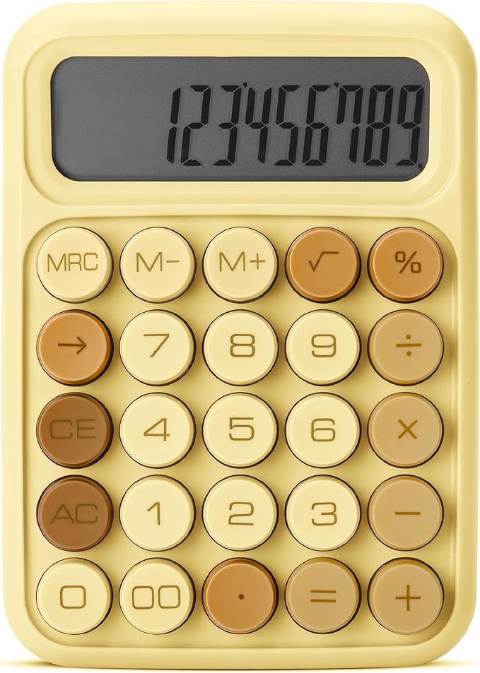 Mr. Pen- Mechanical Switch Calculator, 12 Digit Large LCD Display, Beach Sand with Big Buttons, Mechanical Switch Calculator for Home, School, Office