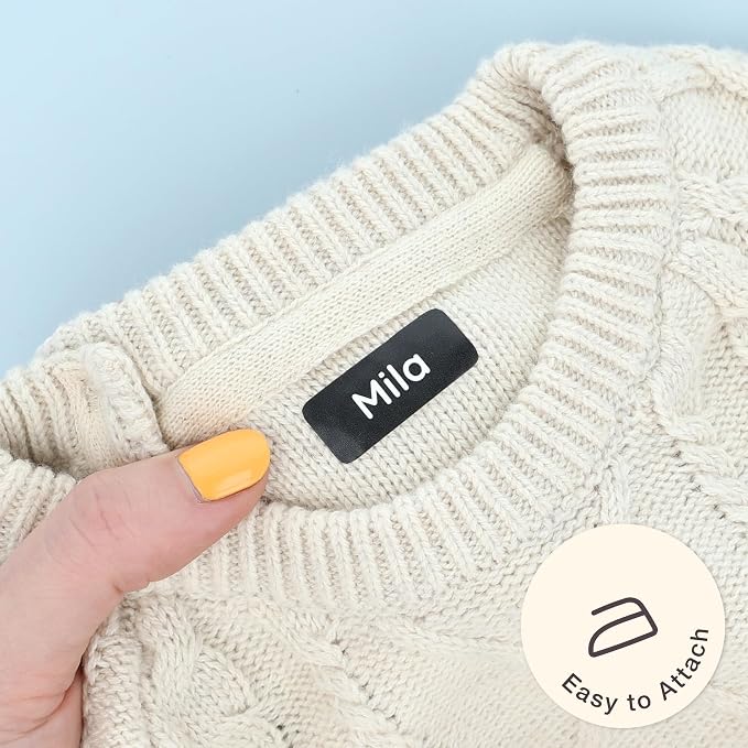 Iron-On Name Labels & Clothing Labels for Nursing Home (120) – Iron On Name Tags & Name Labels for Clothing & Clothes, School & Daycare – Waterproof - Solid Colors