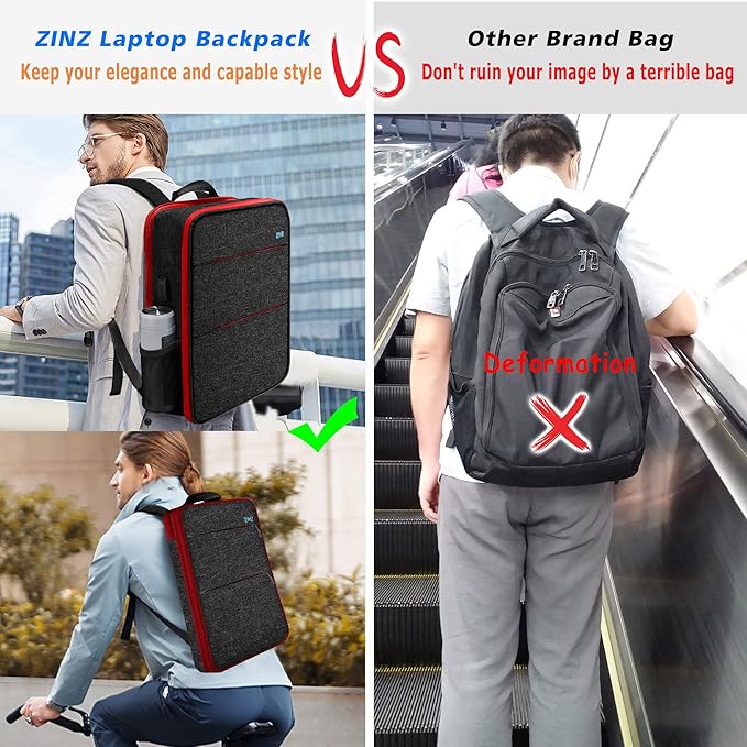 ZINZ Slim & Expandable Laptop Backpack 15 15.6 16 Inch Case, Water Resistant Travel Backpack Compatible with MacBook Pro/Neo 16" 15", Dell XPS 15 16 and Most 15" 15.6" 16" Notebooks,B01RD01