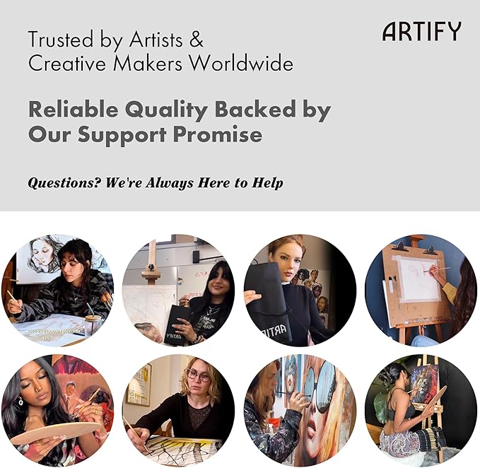 ARTIFY 25 Pieces Professional Paint Brush Set – Expert Series Synthetic Nylon Brushes for Acrylic, Oil, Watercolor, Gouache – No Shedding, Canvas Roll Case & Palette Knife, Artist Gifts Art Supplies