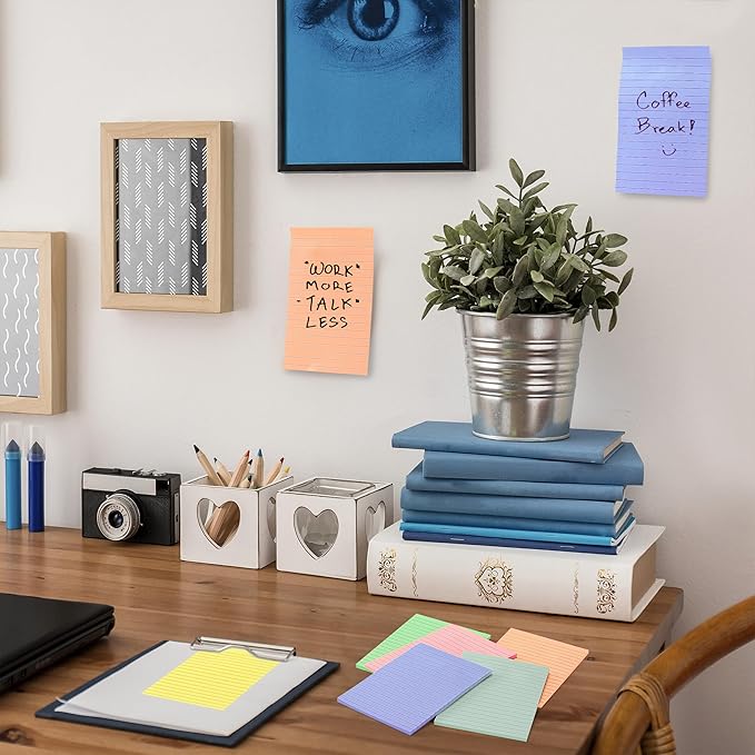 Mr. Pen- Lined Sticky Notes, 4" x 6", 6 Pads, 45 Sheets/Pad, Morandi Color, Sticky Notes with Lines, Ruled Post Stickies, Memo Pads, Self-Stick Note Pad for Office, School, Home, Study