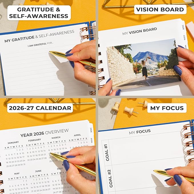 Clever Fox Dated Planner with Tabs 2026 – Weekly & Monthly Spiral Planner with Habit Tracker for Goal Setting & Time Management (Mystic Blue)