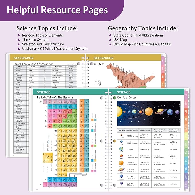 Student Planner 2026-2027, SUNEE Academic Weekly & Monthly Plan Book, Jul. 2026 - Jun. 2027, 8.5"×11" School Planner, Lesson Plan Book with Week's Goals, Bookmark, Monthly Tabs, 3-Hole Punched, Purple