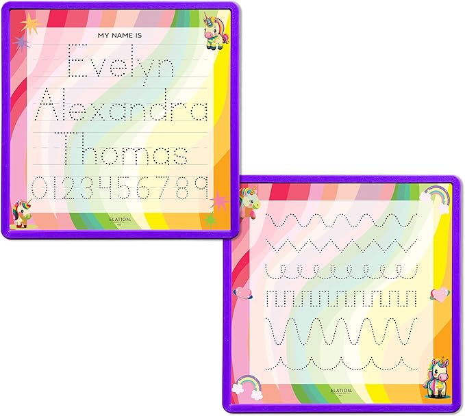 Kid's Name Tracing Board | Dry Erase Letter Tracing | Reusable Writing Practice Board | Personalized | Baby Unicorn Theme