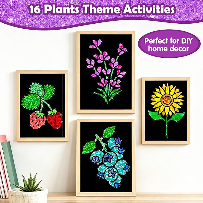 FUNNYB&G Mess-Free Foil Art Craft for Girls Ages 4-10, Kids Birthday Gift
