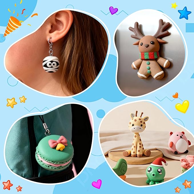 ARTpar Polymer Clay kit,62 Color Modeling Clay for Kids,Oven Bake Molding Clay,Non-Sticky DIY Starter Set with Sculpting Tools & Accessories,Art and Craft Gifts for Kids Adults