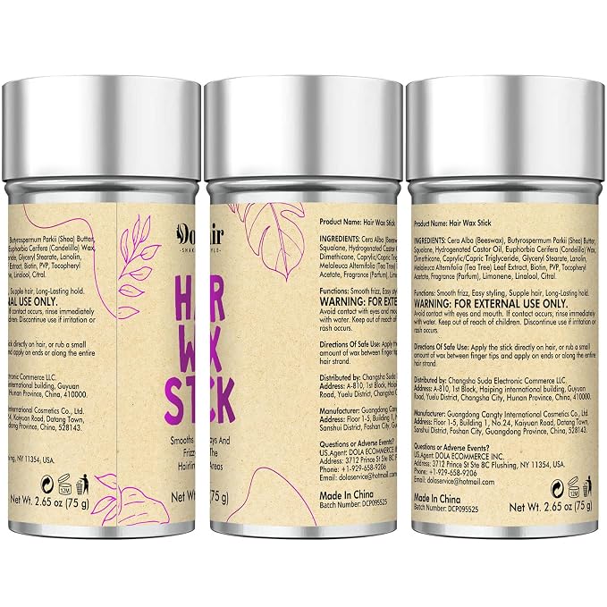 Dolahair Hair Wax Stick - Flyaway Control and Styling Pomade for Kids, Women, and Men - Slick Back Hair Bun Maker and Hair Accessorie for Teen Girls (1 Pack of Wax)