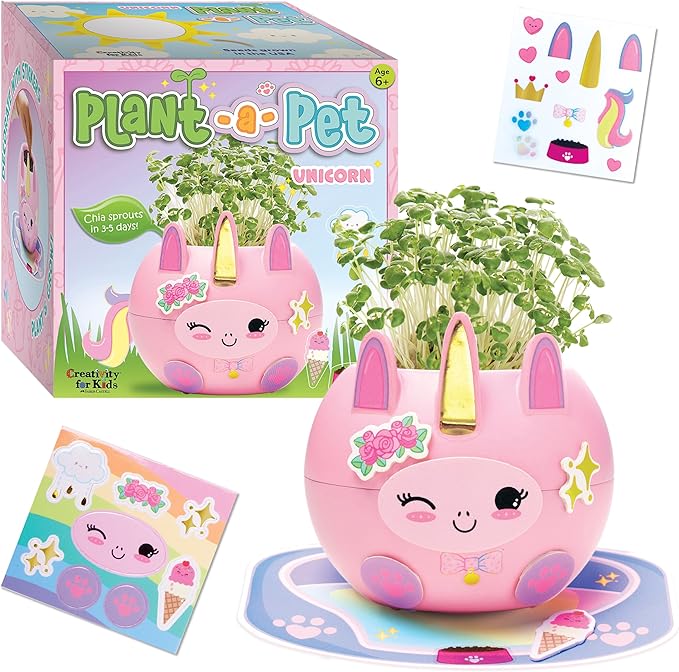 Creativity for Kids Plant-A-Pet: Unicorn, Mini Unicorn Gifts for Girls, Easter Basket Stuffers & Kids Activities (Ages 6+) (Pack of 6)