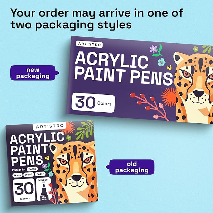 ARTISTRO 30 Fabric Markers - Fabric Decorating Kit - Permanent for Clothes - Acrylic Paint Pens for Sneakers, Bags, Shoes, Textile, Canvas, Sewing, Craft, DIY - Medium Tip