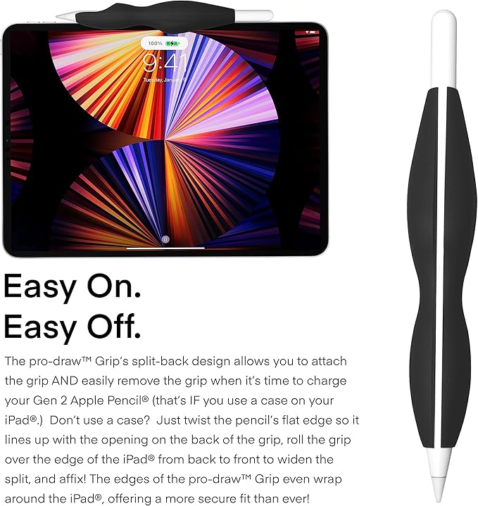 The Grip for Apple Pencil Pro, 1st /2nd Gen Apple Pencil, and USB-C model // More Comfort. Better Control.