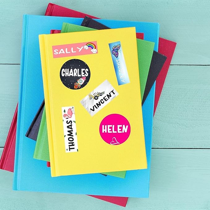 Waterproof Custom Name Stickers (135 Labels) - Personalized Daycare Labels for Clothing, Water Bottles, Lunch Boxes & School Supplies - Ideal for Camp & Daycare - No-Iron (Starry Sky)