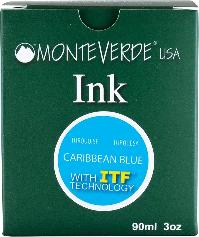 Monteverde USA Ink with ITF Technology, 90 ml Caribbean Blue (G308TQ)