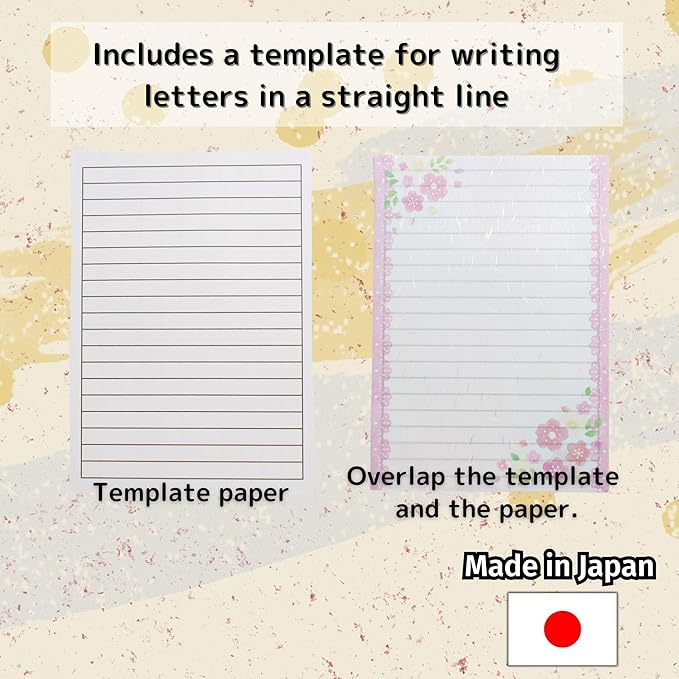 Iyo Washi Printable Stationery Paper 15 Sheets (9.7 x 6.9 inch) Made in Japan, Japanese Pink Flowers Stationery Paper, Inkjet Printer, for Letter Writing, Greeting Card